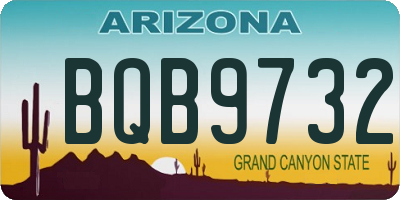 AZ license plate BQB9732