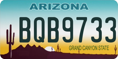 AZ license plate BQB9733