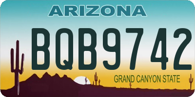 AZ license plate BQB9742