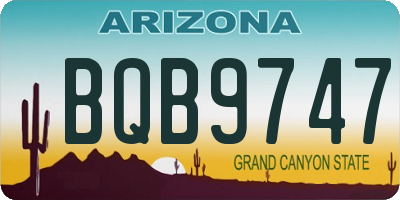 AZ license plate BQB9747