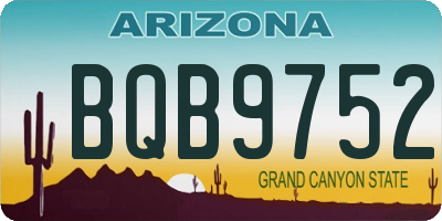 AZ license plate BQB9752