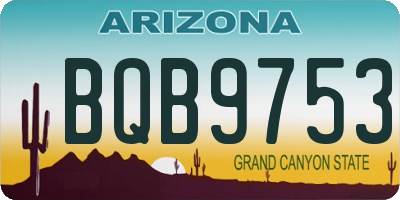AZ license plate BQB9753