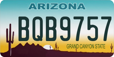 AZ license plate BQB9757