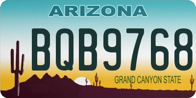 AZ license plate BQB9768
