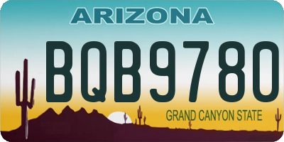 AZ license plate BQB9780