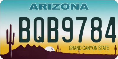 AZ license plate BQB9784