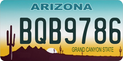 AZ license plate BQB9786