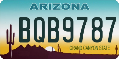 AZ license plate BQB9787
