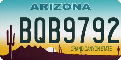 AZ license plate BQB9792