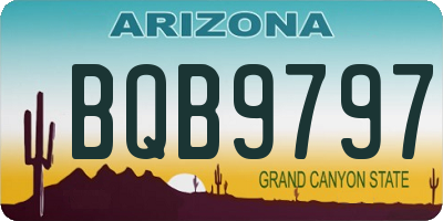 AZ license plate BQB9797