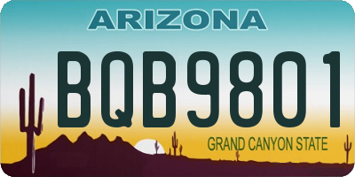 AZ license plate BQB9801