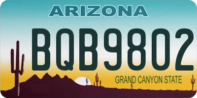 AZ license plate BQB9802