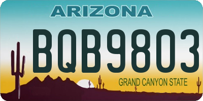 AZ license plate BQB9803