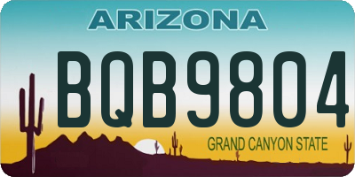 AZ license plate BQB9804