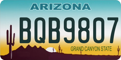 AZ license plate BQB9807