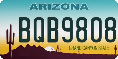 AZ license plate BQB9808