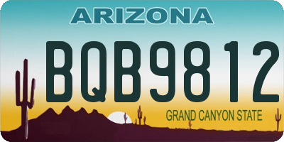 AZ license plate BQB9812