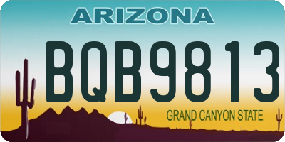 AZ license plate BQB9813