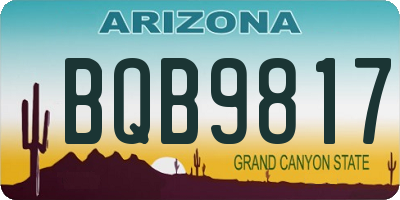 AZ license plate BQB9817