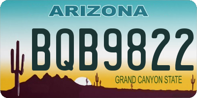 AZ license plate BQB9822