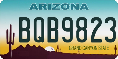 AZ license plate BQB9823