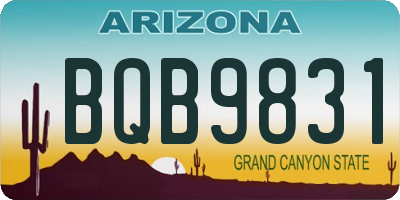 AZ license plate BQB9831