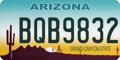 AZ license plate BQB9832