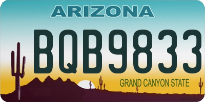 AZ license plate BQB9833