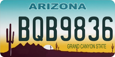 AZ license plate BQB9836