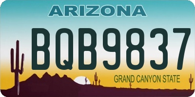 AZ license plate BQB9837