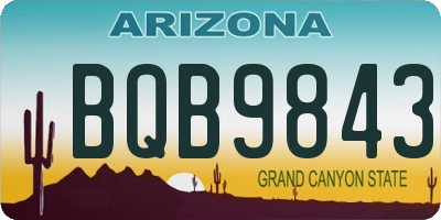 AZ license plate BQB9843