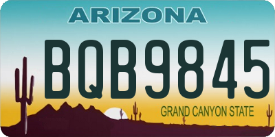 AZ license plate BQB9845