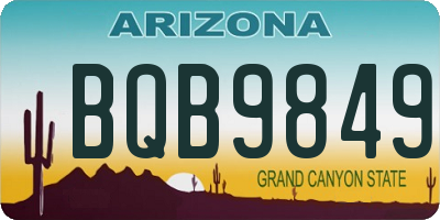 AZ license plate BQB9849