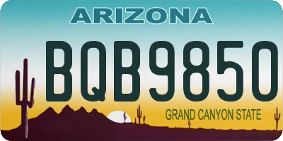 AZ license plate BQB9850