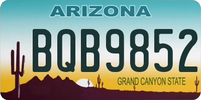 AZ license plate BQB9852