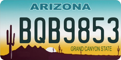 AZ license plate BQB9853