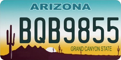 AZ license plate BQB9855