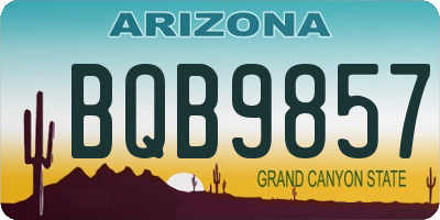 AZ license plate BQB9857