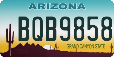 AZ license plate BQB9858