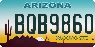 AZ license plate BQB9860