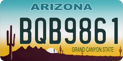 AZ license plate BQB9861