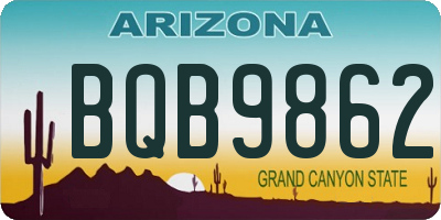 AZ license plate BQB9862