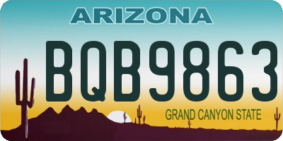 AZ license plate BQB9863