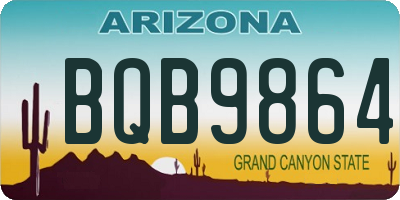 AZ license plate BQB9864