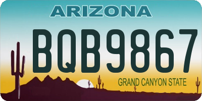 AZ license plate BQB9867