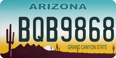 AZ license plate BQB9868