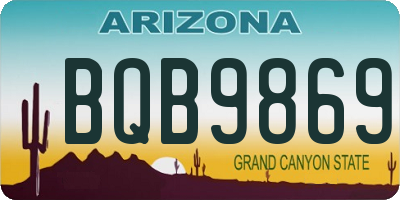 AZ license plate BQB9869