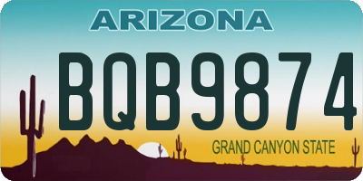 AZ license plate BQB9874