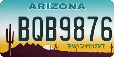 AZ license plate BQB9876