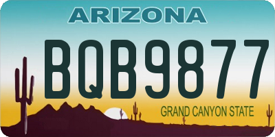 AZ license plate BQB9877